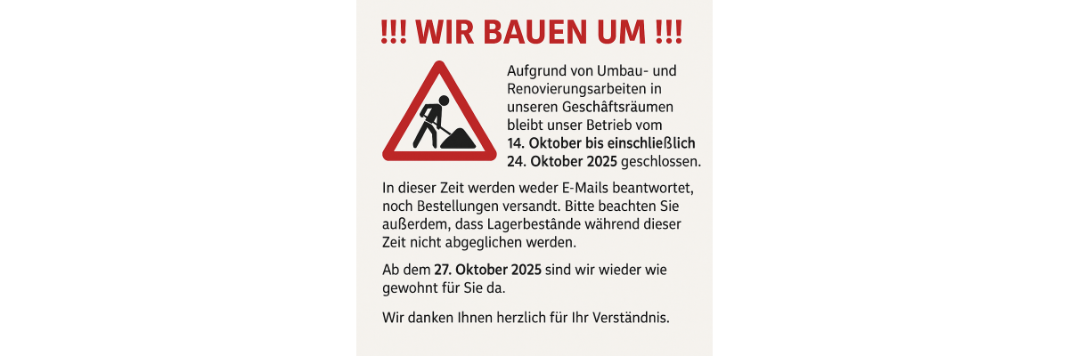 !!! WEGEN UMBAU GESCHLOSSEN !!! - WEGEN-UMBAU-GESCHLOSSEN
