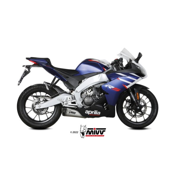 MIVV Auspuff - Komplettanlage 1x1 - DELTA RACE - EDELSTAHL fr APRILIA RS 125 Bj. 2021 > 2023 - A.018.LDRX