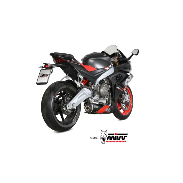 MIVV Auspuff - Komplettanlage 2x1 - DELTA RACE - BLACK fr APRILIA TUONO 660 Bj. 2021 > 2023 - A.014.LDRB