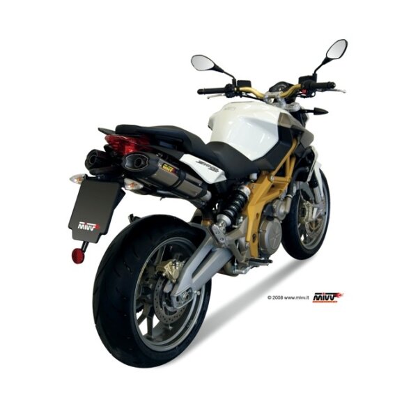MIVV Auspuff - 2 SLIP-ON - SUONO - EDELSTAHL fr APRILIA SHIVER 750 Bj. 2008 > 2016 - A.006.L7
