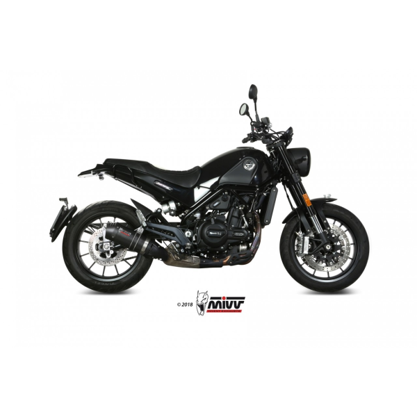 MIVV-SLIP-ON OVAL - Carbon mit Carbon Endkappe für BENELLI - LEONCINO 500 BJ. 2019 > 2025 - E.002.L3C