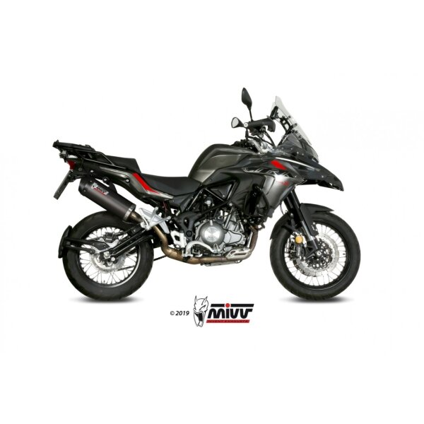 MIVV Auspuff - SLIP-ON - OVAL - CARBON mit Carbon Endkappe fr BENELLI TRK 502 X Bj. 2018 > 2023 - E.004.LEC