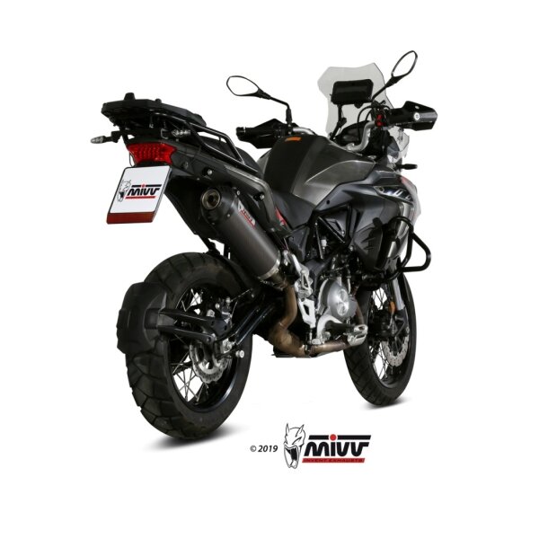 MIVV Auspuff - SLIP-ON - OVAL - CARBON mit Carbon Endkappe fr BENELLI TRK 502 X Bj. 2018 > 2023 - E.004.LEC