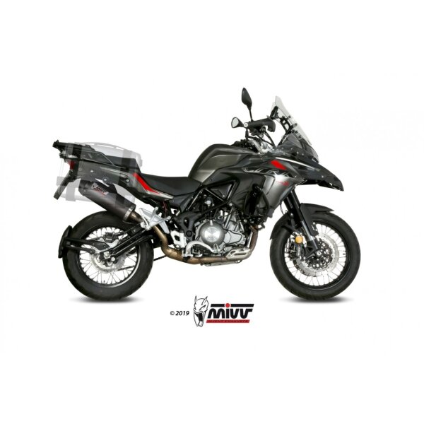 MIVV Auspuff - SLIP-ON - OVAL - CARBON mit Carbon Endkappe fr BENELLI TRK 502 X Bj. 2018 > 2023 - E.004.LEC