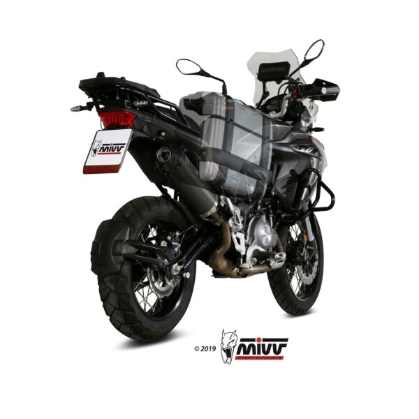 MIVV Auspuff - SLIP-ON - OVAL - CARBON mit Carbon Endkappe fr BENELLI TRK 502 X Bj. 2018 > 2023 - E.004.LEC