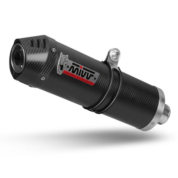 MIVV Auspuff - SLIP-ON - OVAL - CARBON mit Carbon Endkappe fr BENELLI TRK 502 X Bj. 2018 > 2023 - E.004.LEC