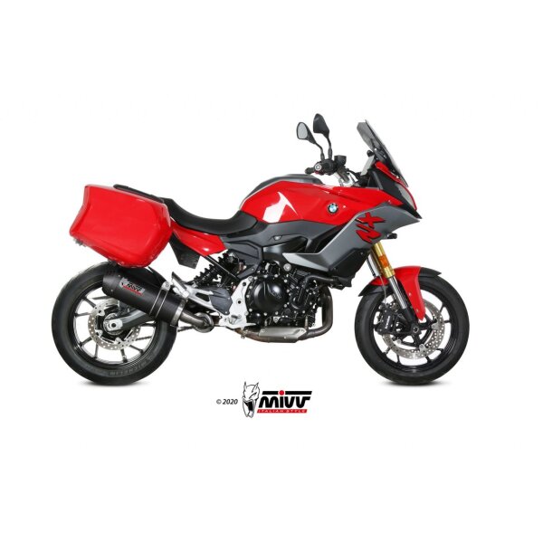 MIVV Auspuff - SLIP-ON - OVAL - CARBON mit Carbon Endkappe fr BMW F 900 XR Bj. 2020 > 2023 - B.037.LEC
