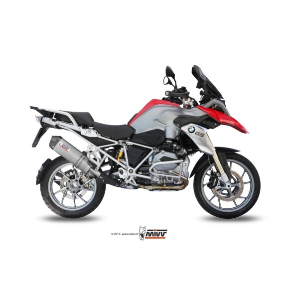 MIVV Auspuff - SLIP-ON - OVAL - TITAN mit Carbon Endkappe fr BMW R 1200 GS / Adventure Bj. 2013 > 2018 - B.016.LNC