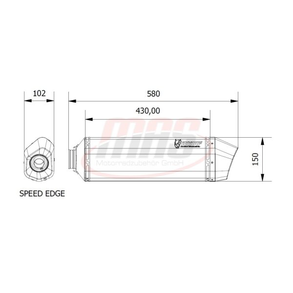 MIVV Auspuff - SLIP-ON - SPEED EDGE - EDELSTAHL fr BMW R 1200 GS / Adventure Bj. 2013 > 2018 - B.016.LRX
