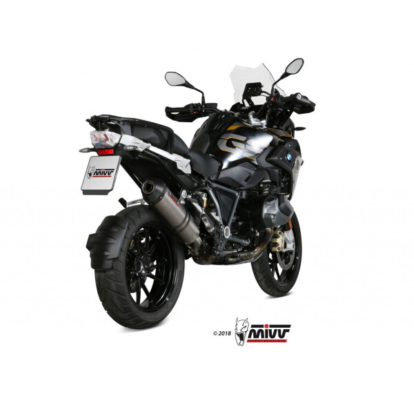 MIVV Auspuff - SLIP-ON - OVAL - TITAN mit Carbon Endkappe fr BMW R 1250 GS / Adventure Bj. 2019 > 2023 - B.034.LNC