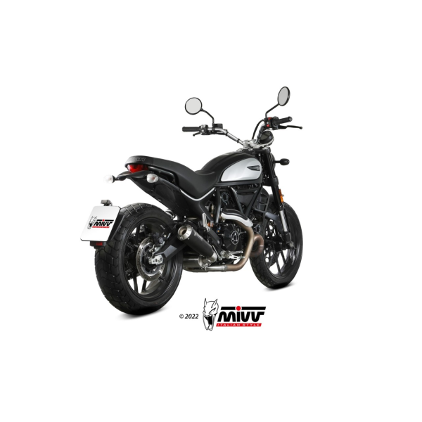MIVV-SLIP-ON - XM1 - Edelstahl Schwarz für DUCATI - SCRAMBLER 800 ICON / ICON DARK BJ. 2021 > 2022 - D.050.LC4B