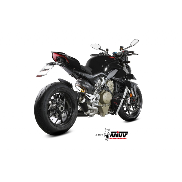 MIVV-2 SLIP-ON XM1 - Edelstahl Schwarz für DUCATI - STREETFIGHTER V4 BJ. 2020 > 2022 - D.047.SC4B