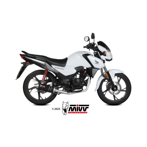 MIVV Auspuff - Komplettanlage 1x1 - GP - BLACK fr HONDA CB 125 F Bj. 2023 > 2023 - H.088.LXB