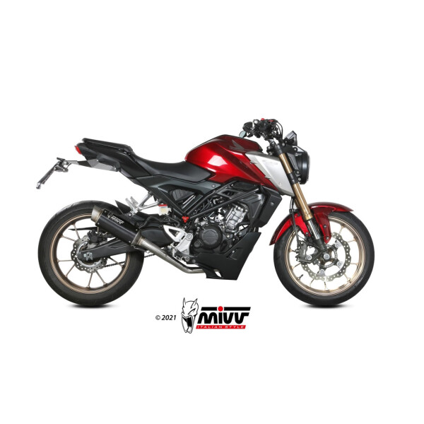 MIVV Auspuff - Komplettanlage 1x1 - GPpro - BLACK fr HONDA CB 125 R Bj. 2021 > 2023 - H.077.LXBP