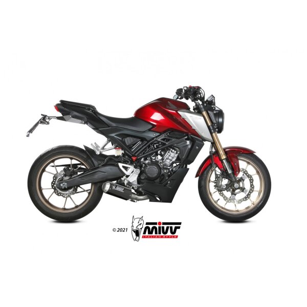 MIVV Auspuff - Komplettanlage 1x1 - MK3 - CARBON fr HONDA CB 125 R Bj. 2021 > 2023 - H.078.SM3C