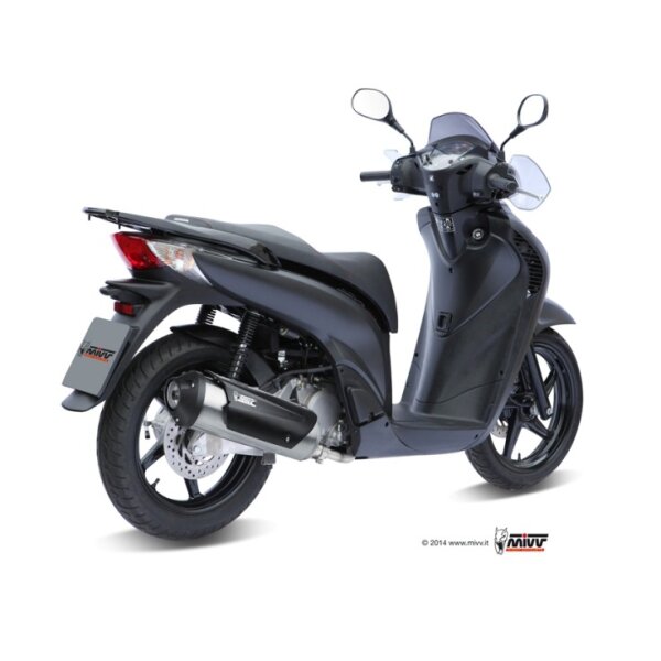MIVV Auspuff - Komplettanlage 1x1 - URBAN - EDELSTAHL fr HONDA PS 150 Bj. 2006 > 2012 - C.HO.0004.B