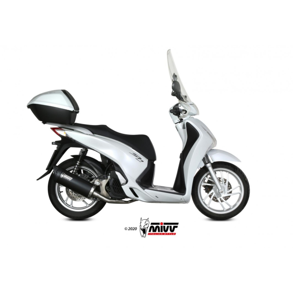 MIVV-Komplettanlage 1x1 MOVER - Edelstahl Schwarz für HONDA - SH 150 BJ. 2013 > 2016 - MV.HO.0003.LV