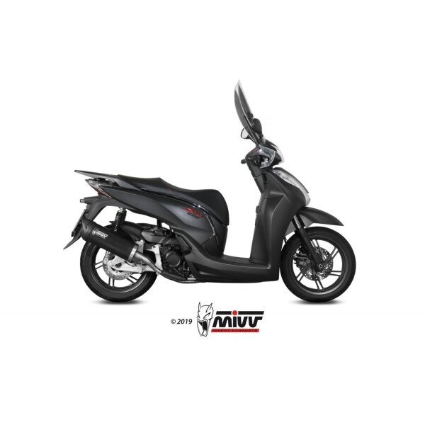 MIVV Auspuff - SLIP-ON - MOVER - BLACK fr HONDA SH 300 Bj. 2007 > 2014 - MV.HO.0001.LV