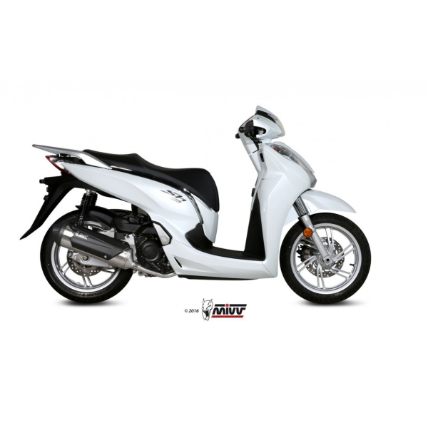 MIVV-KOMPLETTANLAGE 1x1 URBAN - Edelstahl für HONDA - SH 300 BJ. 2015 > 2016 - C.HO.0007.K