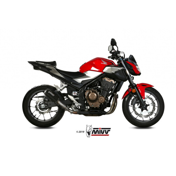 MIVV Auspuff - SLIP-ON - MK3 - BLACK fr HONDA CB 500 F Bj. 2019 > 2023 - H.075.SM3B