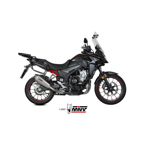 MIVV Auspuff - SLIP-ON - DELTA RACE - EDELSTAHL fr HONDA CB 500 X Bj. 2021 > 2023 - H.084.LDRX