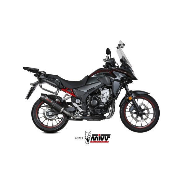 MIVV Auspuff - SLIP-ON - OVAL - CARBON mit Carbon Endkappe fr HONDA CB 500 X Bj. 2021 > 2023 - H.084.L3C