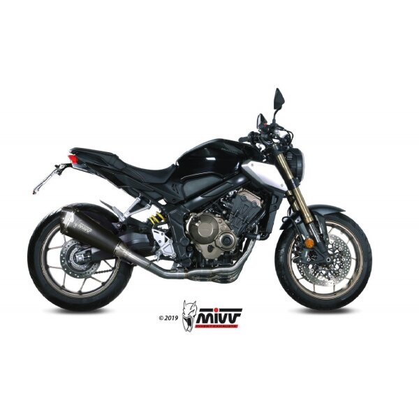 MIVV Auspuff - Komplettanlage 4x2x1 - DELTA RACE - BLACK fr HONDA CB 650 R Bj. 2019 > 2023 - H.072.LDRB