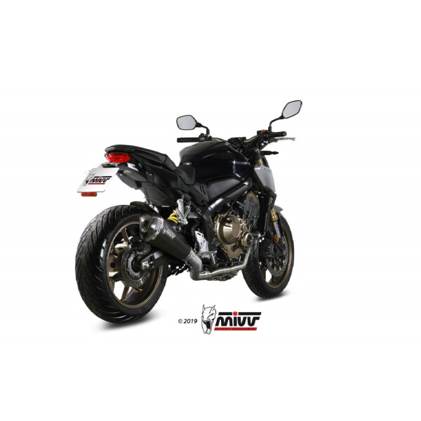 MIVV Auspuff - Komplettanlage 4x2x1 - DELTA RACE - BLACK fr HONDA CB 650 R Bj. 2019 > 2023 - H.072.LDRB