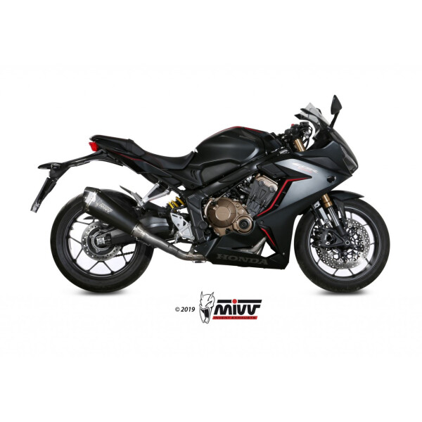 MIVV Auspuff - Komplettanlage 4x2x1 - DELTA RACE - BLACK fr HONDA CB 650 R Bj. 2019 > 2023 - H.072.LDRB