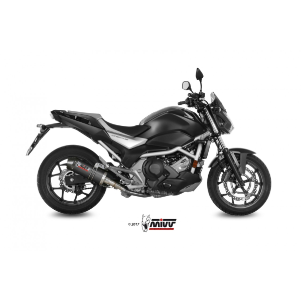 MIVV-SLIP-ON OVAL - Carbon mit Carbon Endkappe für HONDA - NC 750 S / X BJ. 2016 > 2022 - H.065.L3C