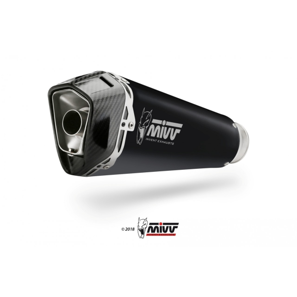 MIVV-SLIP-ON DELTA RACE - Edelstahl Schwarz für HONDA - X-ADV 750 BJ. 2017 > 2025 - H.066.LDRB