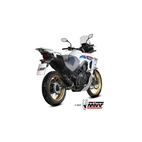 MIVV-SLIP-ON OVAL - Edelstahl Schwarz mit Carbon Endkappe für HONDA - XL750 TRANSALP BJ. 2023 > 2025 - H.086.LZC