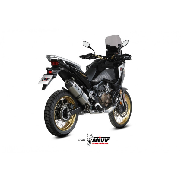 MIVV Auspuff - SLIP-ON - SPEED EDGE - BLACK fr HONDA CRF 1100 L AFRICA TWIN Bj. 2020 > 2023 - H.079.LRB