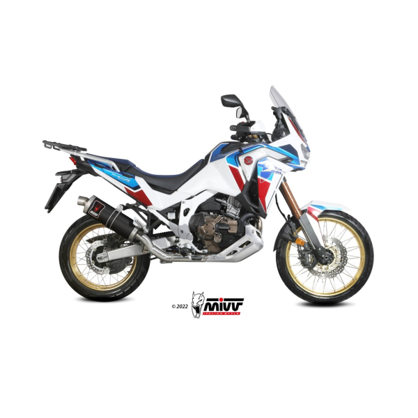 MIVV-SLIP-ON - DAKAR - Edelstahl Schwarz für HONDA - CRF 1100 L AFRICA TWIN BJ. 2020 > 2025 - H.079.LEKB