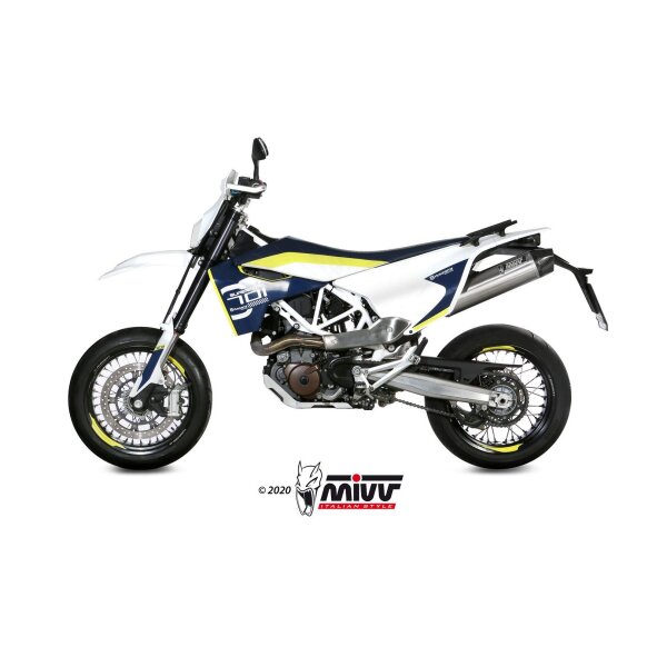 MIVV Auspuff - SLIP-ON - OVAL - TITAN mit Carbon Endkappe fr HUSQVARNA 701 ENDURO / SUPERMOTO Bj. 2017 > 2020 - HU.001.L4C