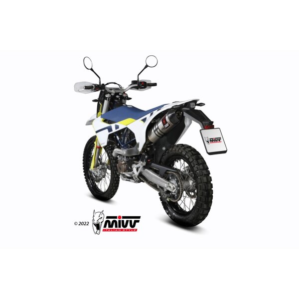 MIVV Auspuff - SLIP-ON - STR1 - EDELSTAHL fr HUSQVARNA 701 ENDURO / SUPERMOTO Bj. 2021 > 2023 - M.HU.010.LXC