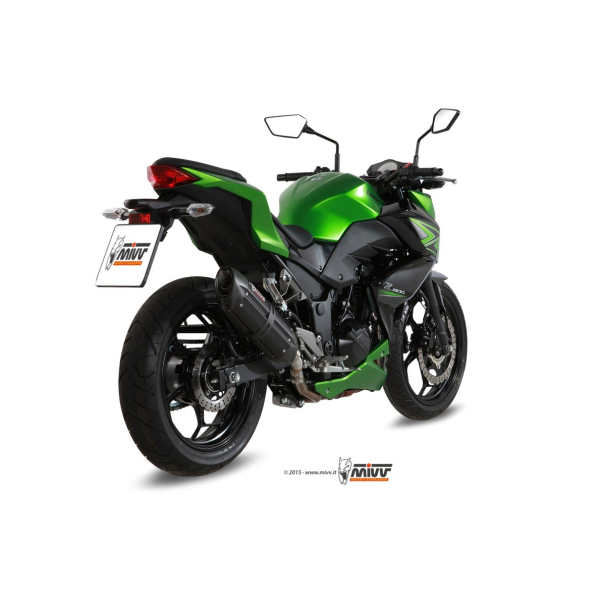 MIVV-SLIP-ON SUONO - Edelstahl Schwarz für KAWASAKI - Z300 BJ. 2015 > 2016 - K.038.L9