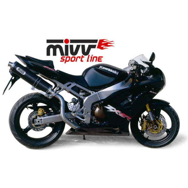 MIVV-SLIP-ON OVAL - Carbon für KAWASAKI - ZX-6 R 636 BJ. 2003 > 2004 - AK.009.L3