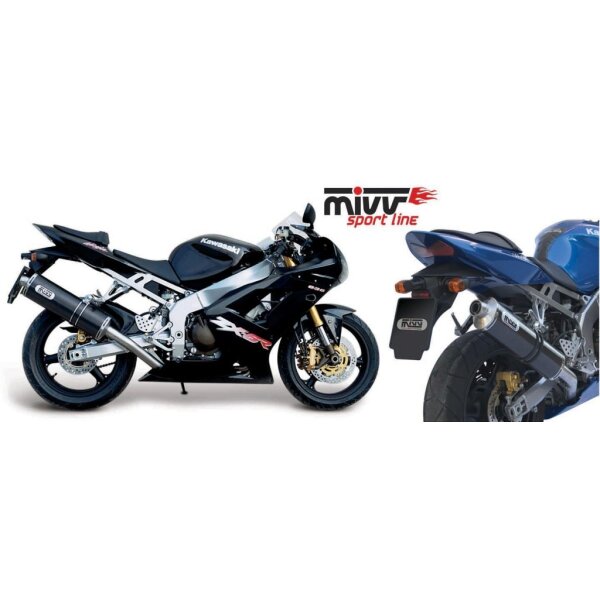 MIVV Auspuff - SLIP-ON - OVAL - EDELSTAHL fr KAWASAKI ZX-6 R 636 Bj. 2003 > 2004 - K.009.LX1