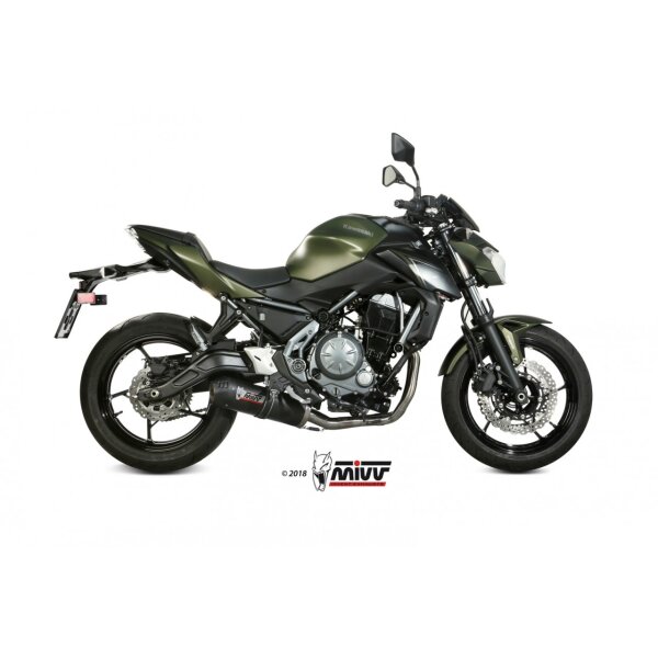 MIVV Auspuff - Komplettanlage 2x1 - OVAL - CARBON mit Carbon Endkappe fr KAWASAKI NINJA 650 Bj. 2017 > 2023 - K.044.L3C