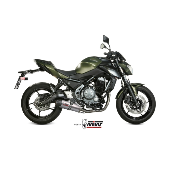 MIVV-Komplettanlage 2x1 OVAL - Titan mit Carbon Endkappe für KAWASAKI - Z650 BJ. 2017 > 2023 - K.044.L4C