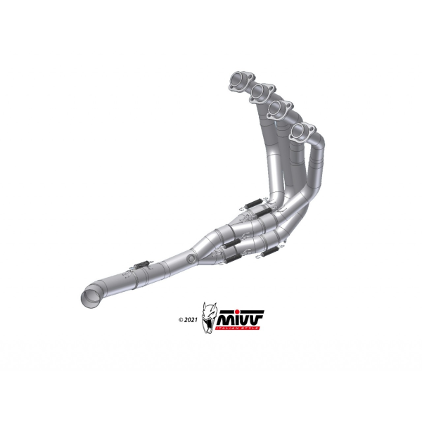 MIVV-Krümmer ohne Katalysator, kompatibel mit MIVV- und Originalschalldämpfern.  -  für KAWASAKI - Z900 BJ. 2017 > 2019 - K.045.C1