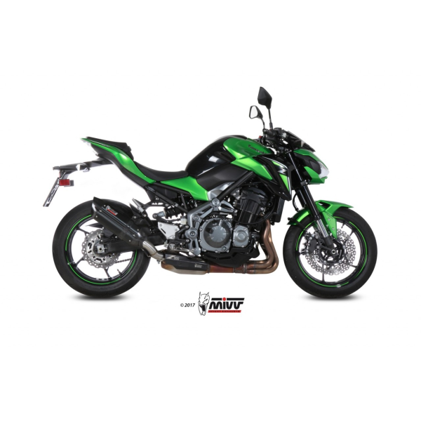 MIVV-SLIP-ON SUONO - Edelstahl Schwarz für KAWASAKI - Z900 A2 (35 KW / 70 KW) BJ. 2017 > 2025 - K.045.L9