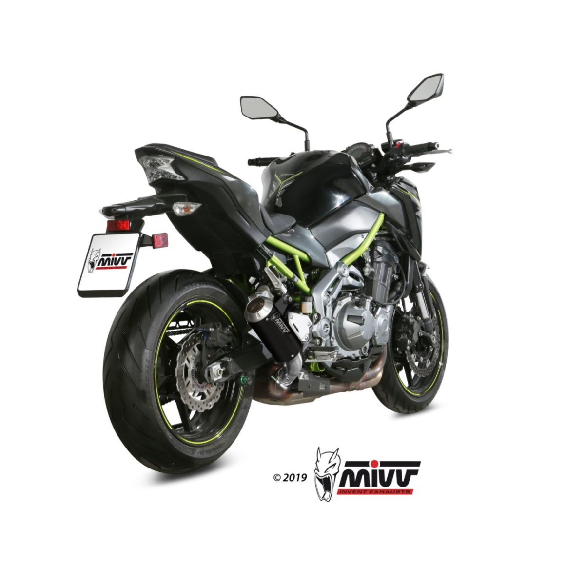 MIVV-SLIP-ON MK3 - Edelstahl Schwarz für KAWASAKI - Z900 A2 (35 KW / 7
