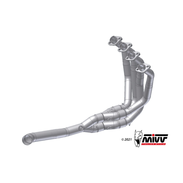 MIVV-Krümmer ohne Katalysator, kompatibel mit MIVV- und Originalschalldämpfern.  -  für KAWASAKI - NINJA 1000 SX / TOURER BJ. 2020 > 2024 - K.054.C1