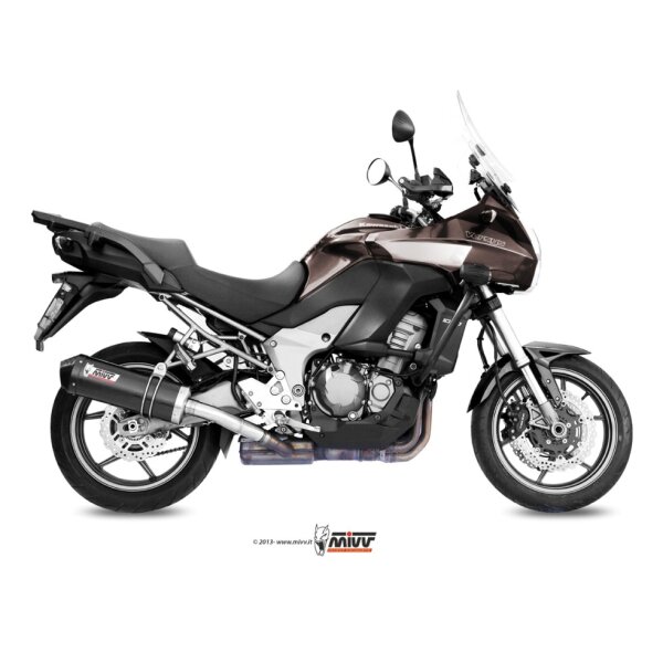 MIVV Auspuff - SLIP-ON - OVAL - CARBON mit Carbon Endkappe fr KAWASAKI Versys 1000 Bj. 2012 > 2014 - K.034.LEC