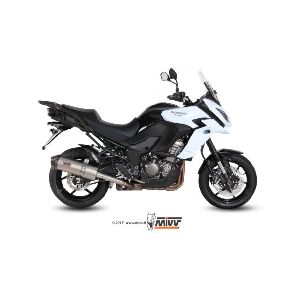 MIVV Auspuff - SLIP-ON - OVAL - TITAN mit Carbon Endkappe fr KAWASAKI Versys 1000 Bj. 2015 > 2018 - K.040.LNC