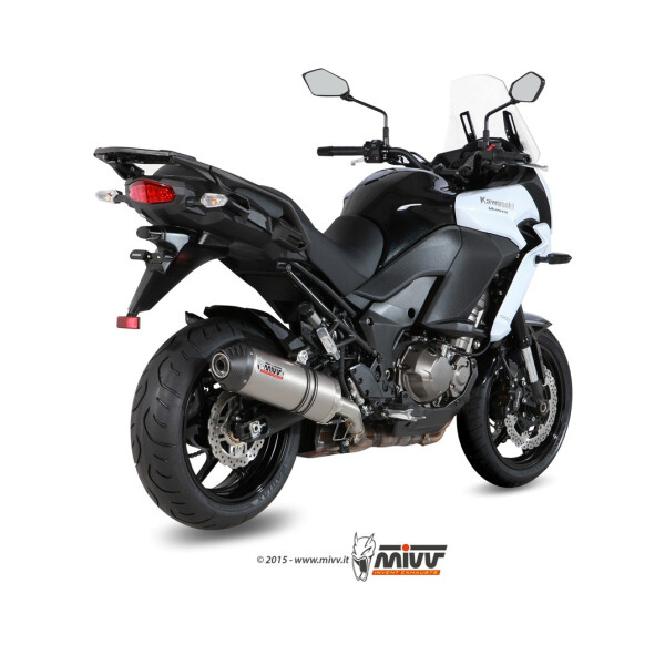 MIVV Auspuff - SLIP-ON - OVAL - TITAN mit Carbon Endkappe fr KAWASAKI Versys 1000 Bj. 2015 > 2018 - K.040.LNC