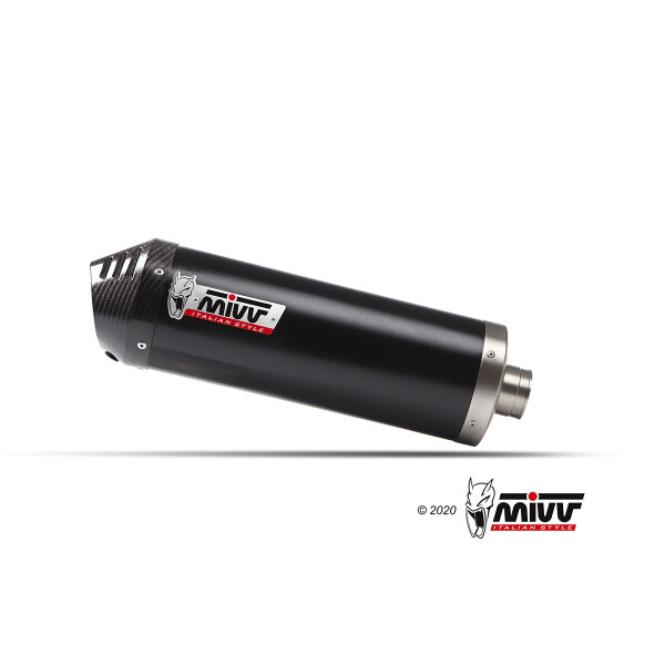 MIVV Auspuff - 2 SLIP-ON - OVAL - BLACK mit Carbon Endkappe fr KAWASAKI ZZR 1400 Bj. 2006 > 2007 - K.023.LVC