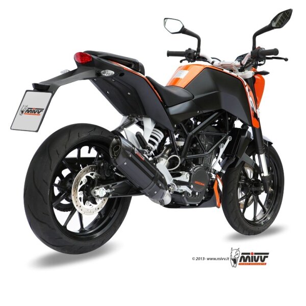 MIVV Auspuff - Komplettanlage 1x1 - SUONO - BLACK fr KTM 125 DUKE Bj. 2011 > 2016 - KT.009.L9